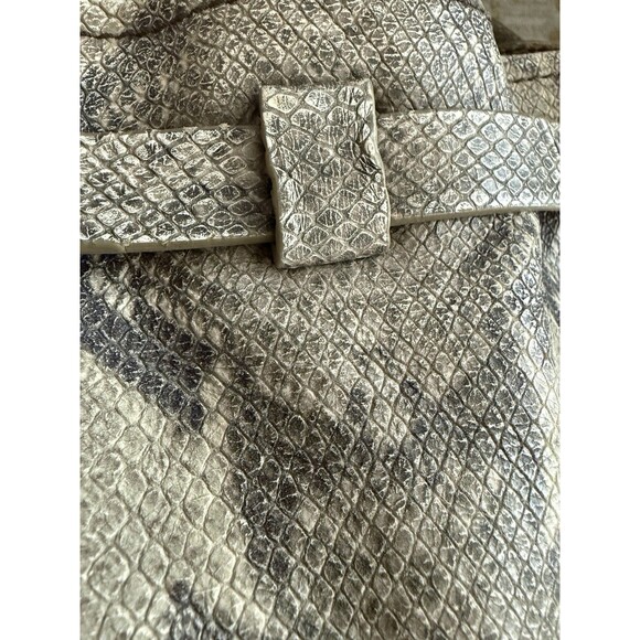 Cole Haan Designer Neutral Snake Print Leather Shoulder Hobo Bag Gold Hardware - Picture 7 of 16